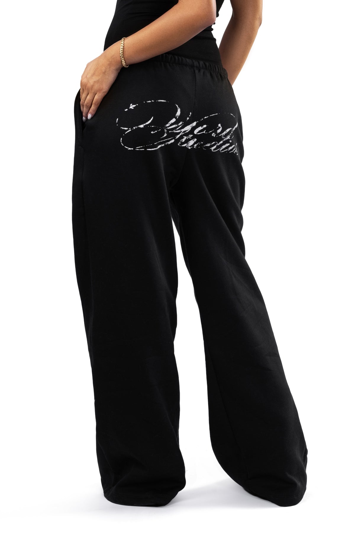 WORD SCRIPT BLACK SWEATS
