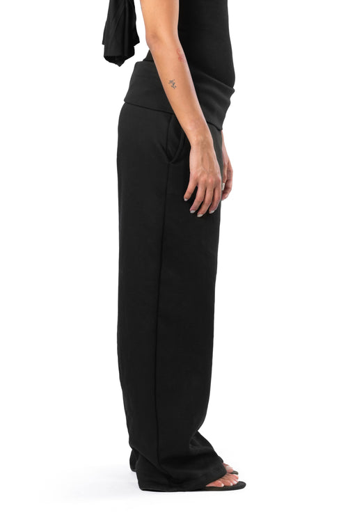 FOLD OVER BLACK SWEATS