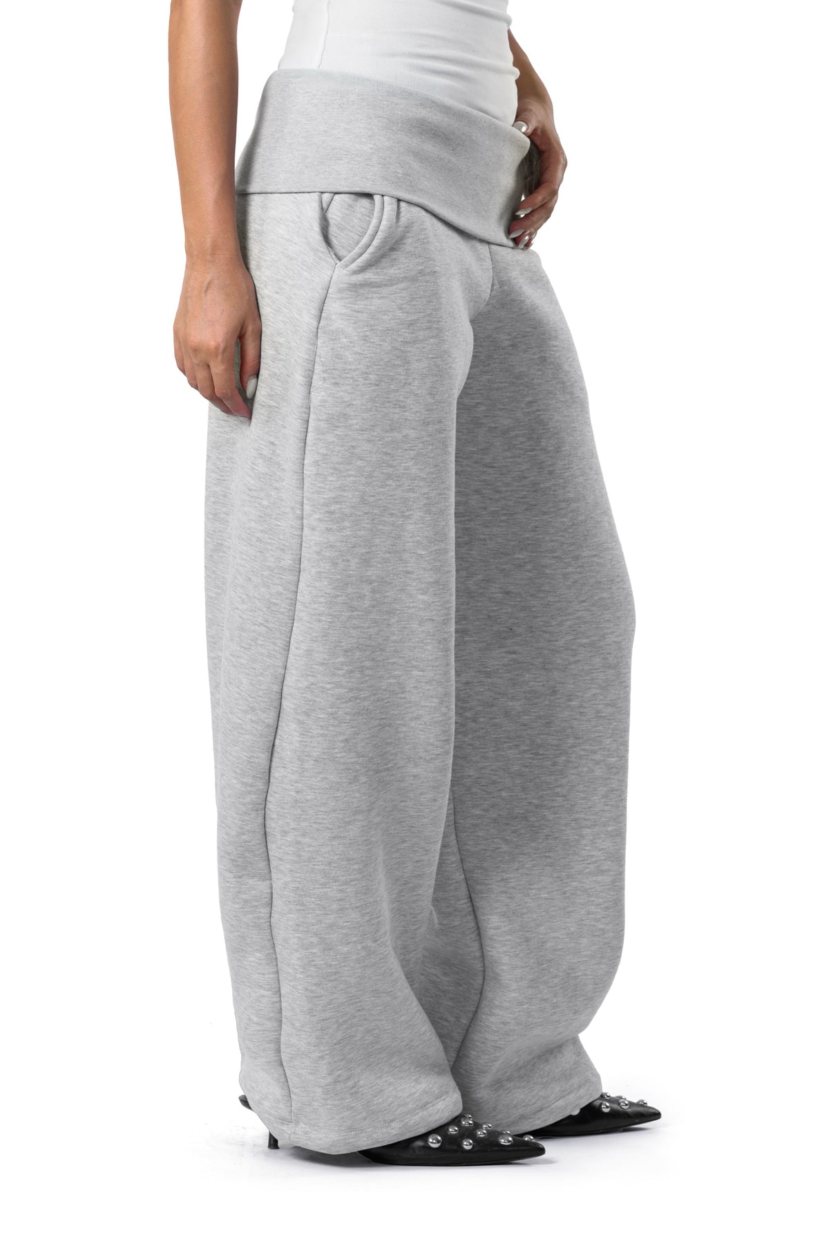 FOLD OVER GREY SWEATS