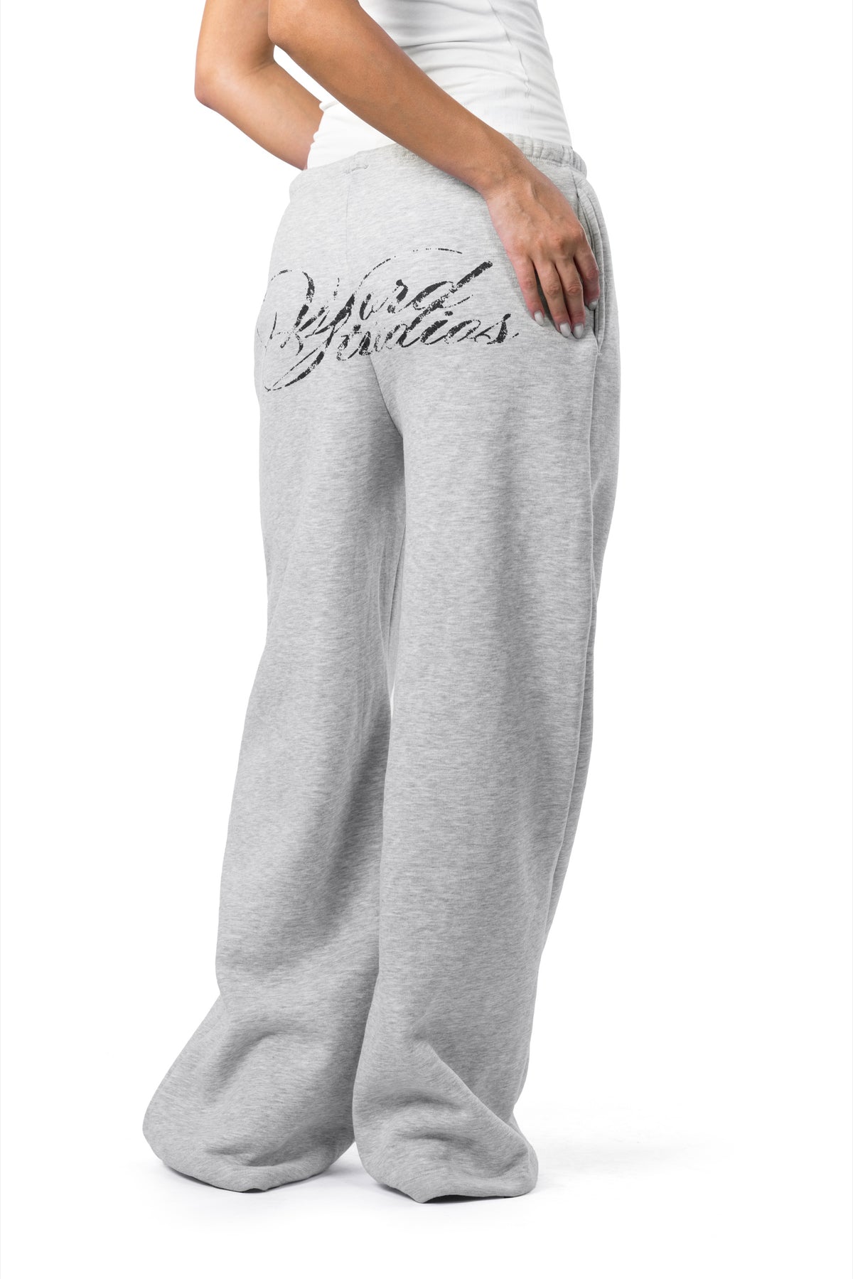 WORD SCRIPT GREY SWEATS