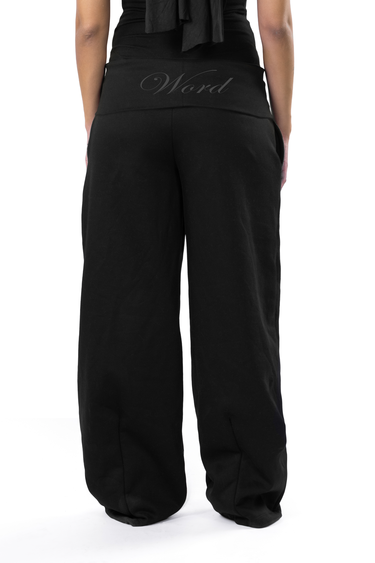 FOLD OVER BLACK SWEATS